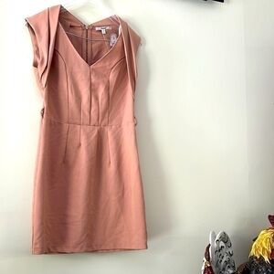 Size medium neutral, pinkish/brown dress with back zip